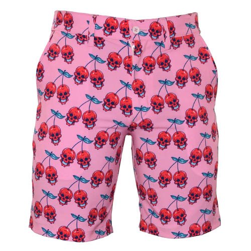 Cross Creek Men's Bermudas - Cherry Skull Pink
