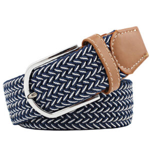 Cross Creek Weave Belt - Navy/White