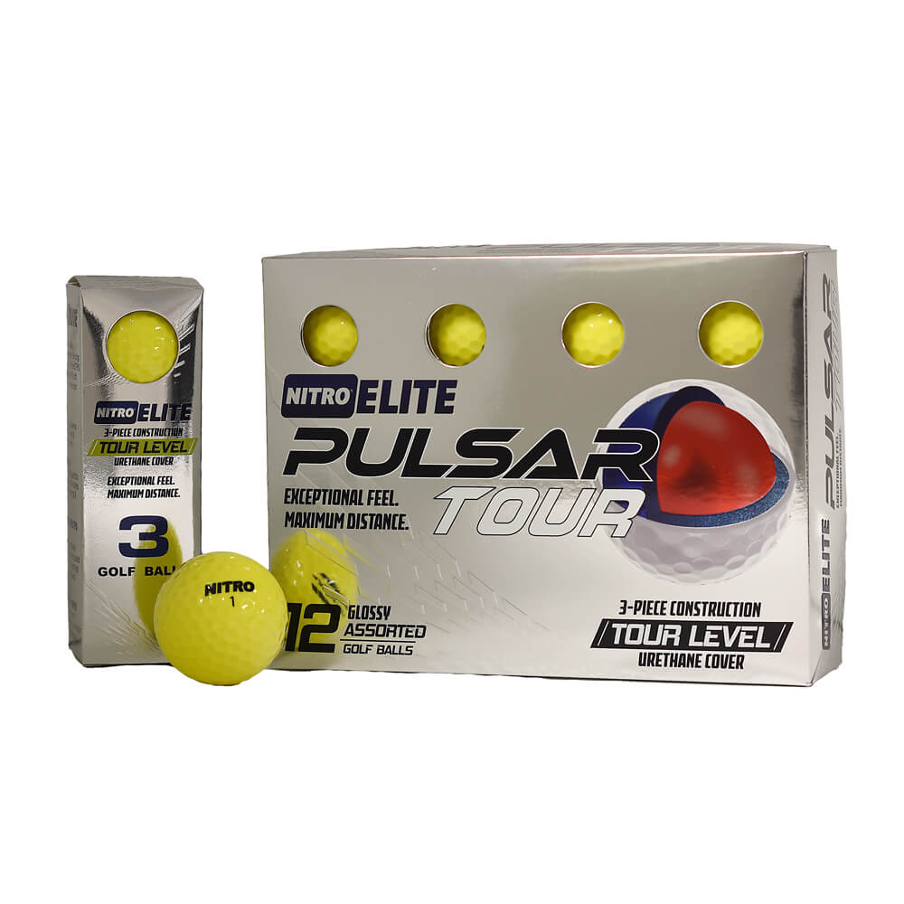 Nitro Pulsar Elite Tour Golf Ball - Yellow - Image 4