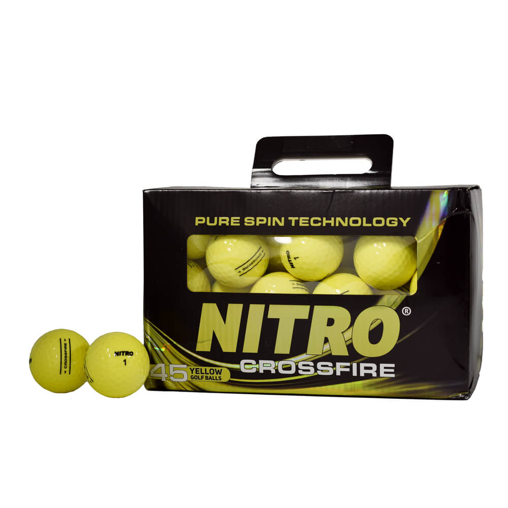 Nitro Crossfire Golf Ball - Yellow 45 Pack