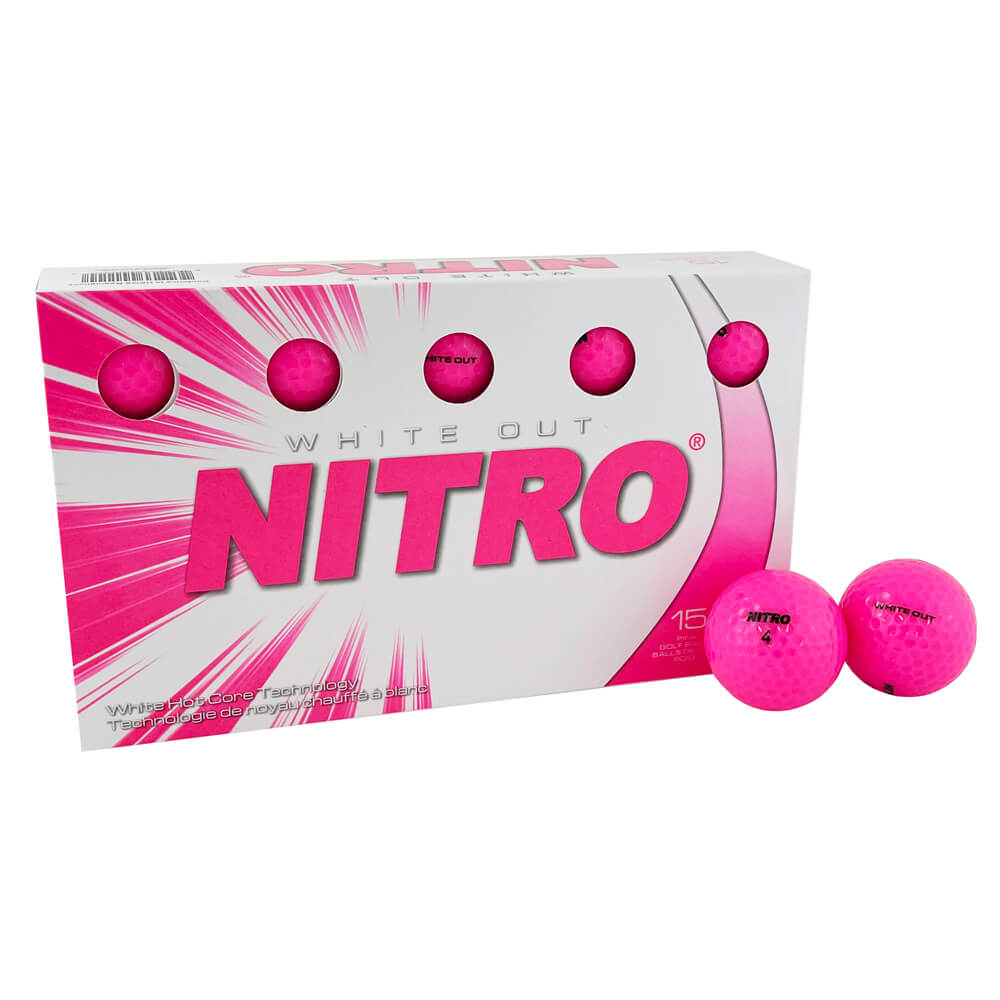 Nitro White Out Golf Ball - Pink