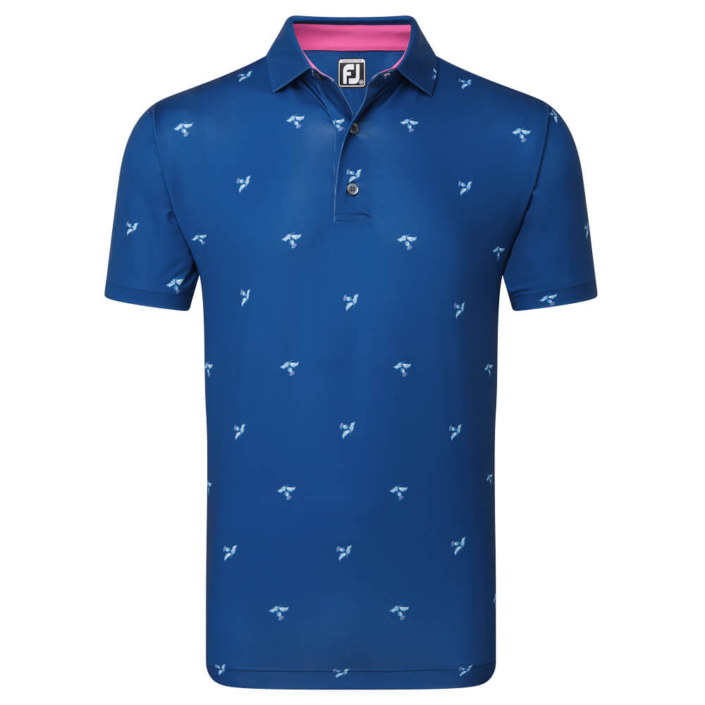FootJoy Thistle Print Lisle Shirt - Deep Blue 80887