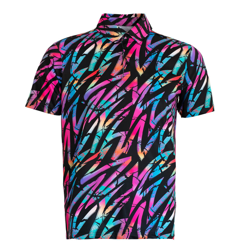 Cross Creek Performance Multi Stripes Shirt - Black/Pink