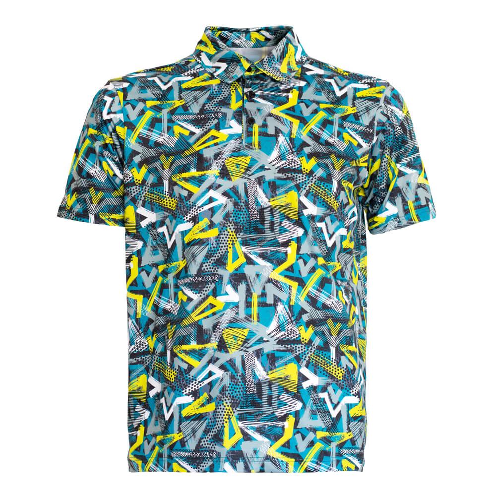 Cross Creek Performance Sketch Shirt - Aqua/Lumo