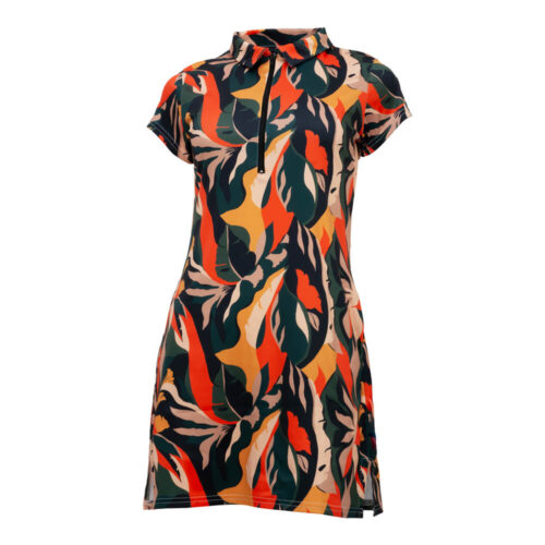 Cross Creek Tropical Ladies Dress - Green/Orange