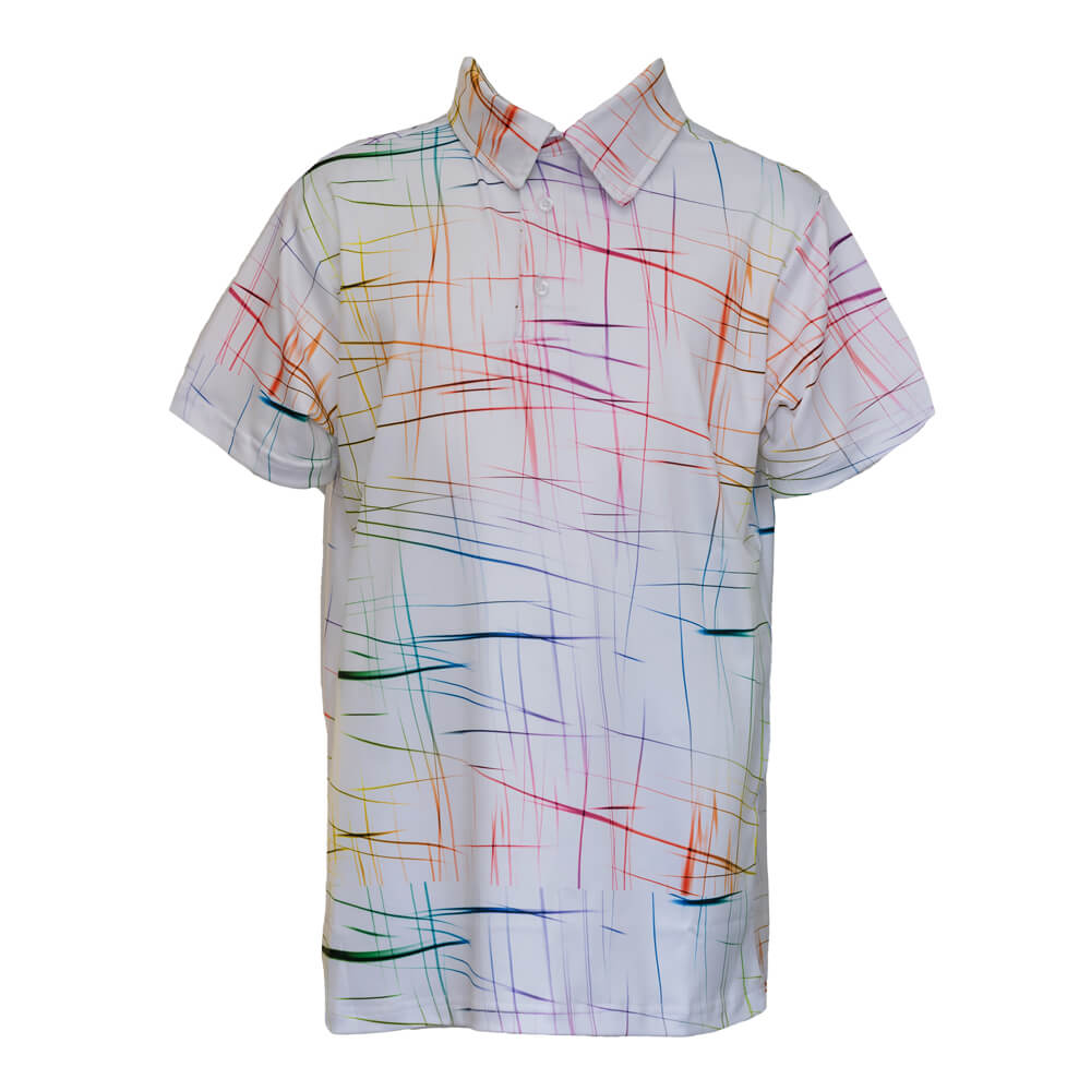 Cross Creek JNR Sketch Shirt - White/Orange/Pink