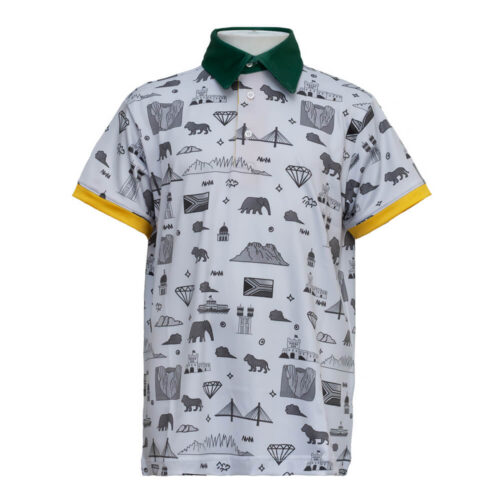 Cross Creek JNR SA Shirt - White/Green/Gold
