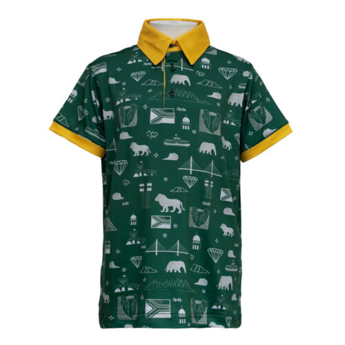 Cross Creek JNR SA Shirt - Green/White/Gold
