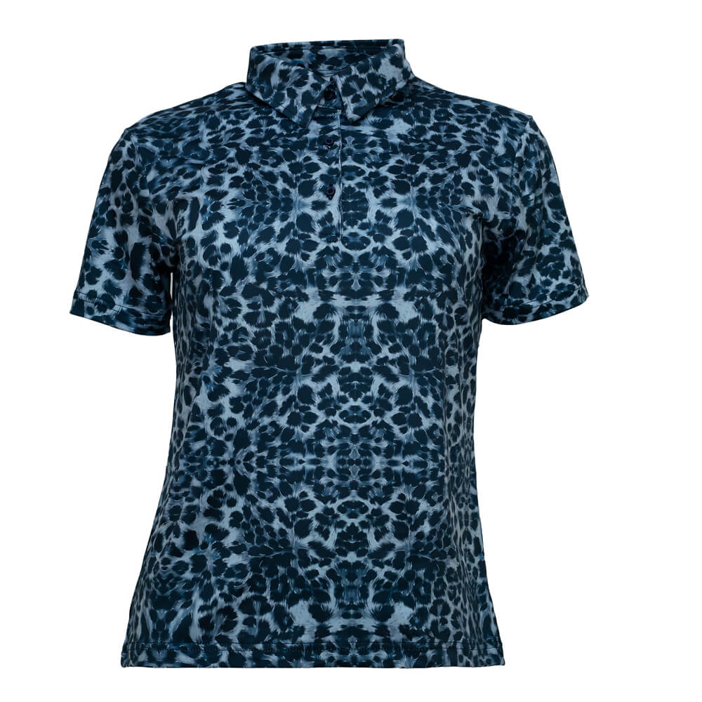 Cross Creek Leopard Ladies Shirt - Navy/Blue
