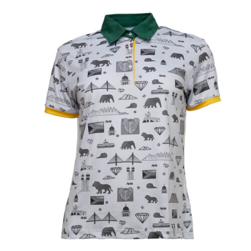 Cross Creek SA Ladies Shirt - White/Green/Gold